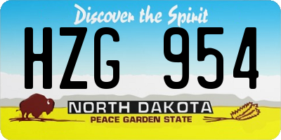 ND license plate HZG954
