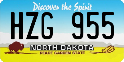 ND license plate HZG955