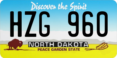 ND license plate HZG960
