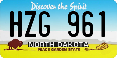 ND license plate HZG961