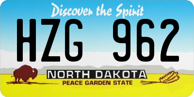 ND license plate HZG962