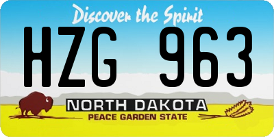 ND license plate HZG963