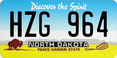 ND license plate HZG964