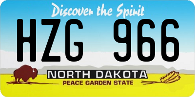 ND license plate HZG966