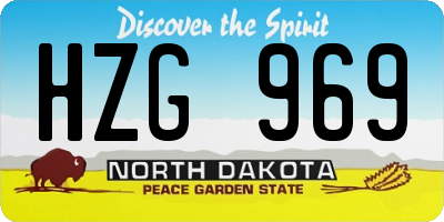 ND license plate HZG969