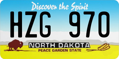 ND license plate HZG970