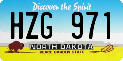 ND license plate HZG971