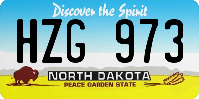 ND license plate HZG973