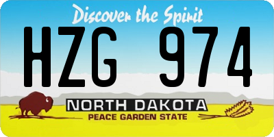 ND license plate HZG974