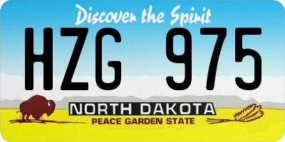 ND license plate HZG975