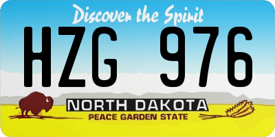ND license plate HZG976