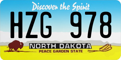 ND license plate HZG978