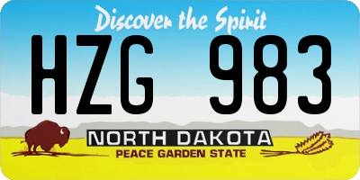 ND license plate HZG983