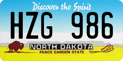 ND license plate HZG986