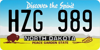 ND license plate HZG989