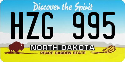 ND license plate HZG995