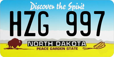 ND license plate HZG997