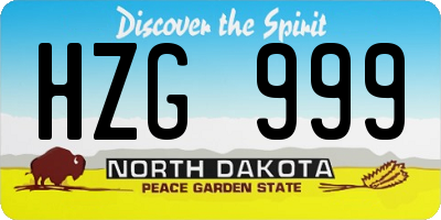 ND license plate HZG999