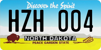 ND license plate HZH004