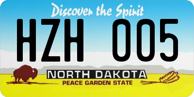 ND license plate HZH005