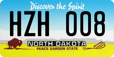 ND license plate HZH008