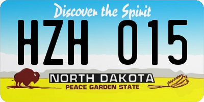 ND license plate HZH015
