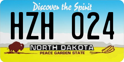ND license plate HZH024