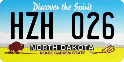 ND license plate HZH026
