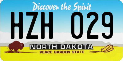 ND license plate HZH029