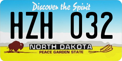 ND license plate HZH032