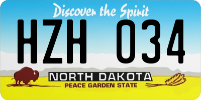 ND license plate HZH034