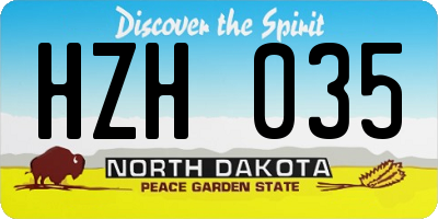ND license plate HZH035