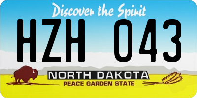 ND license plate HZH043