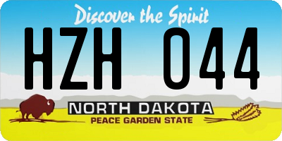 ND license plate HZH044