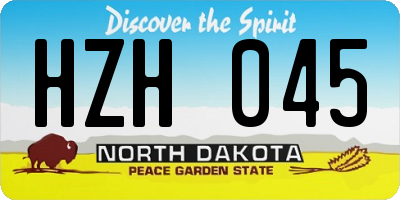 ND license plate HZH045
