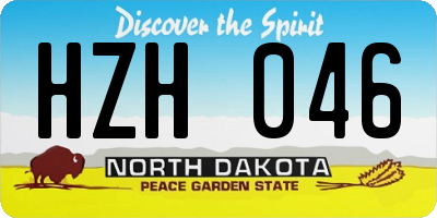 ND license plate HZH046