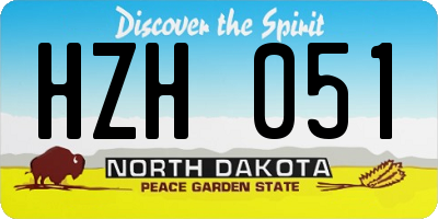 ND license plate HZH051