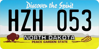 ND license plate HZH053