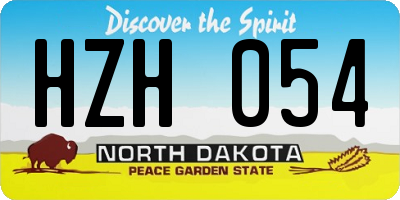 ND license plate HZH054