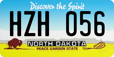 ND license plate HZH056