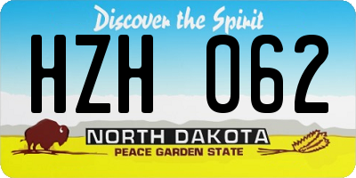 ND license plate HZH062
