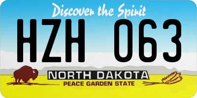 ND license plate HZH063