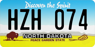 ND license plate HZH074