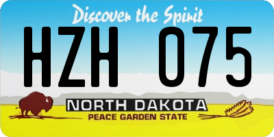 ND license plate HZH075