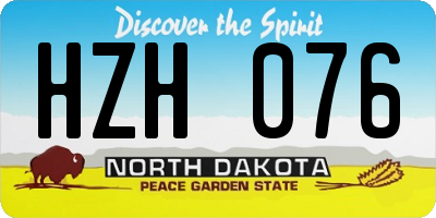 ND license plate HZH076