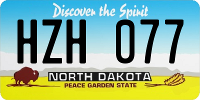 ND license plate HZH077