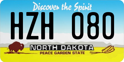 ND license plate HZH080