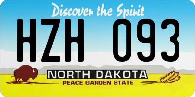 ND license plate HZH093