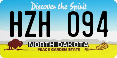 ND license plate HZH094