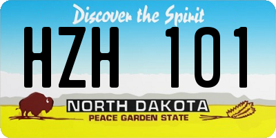 ND license plate HZH101